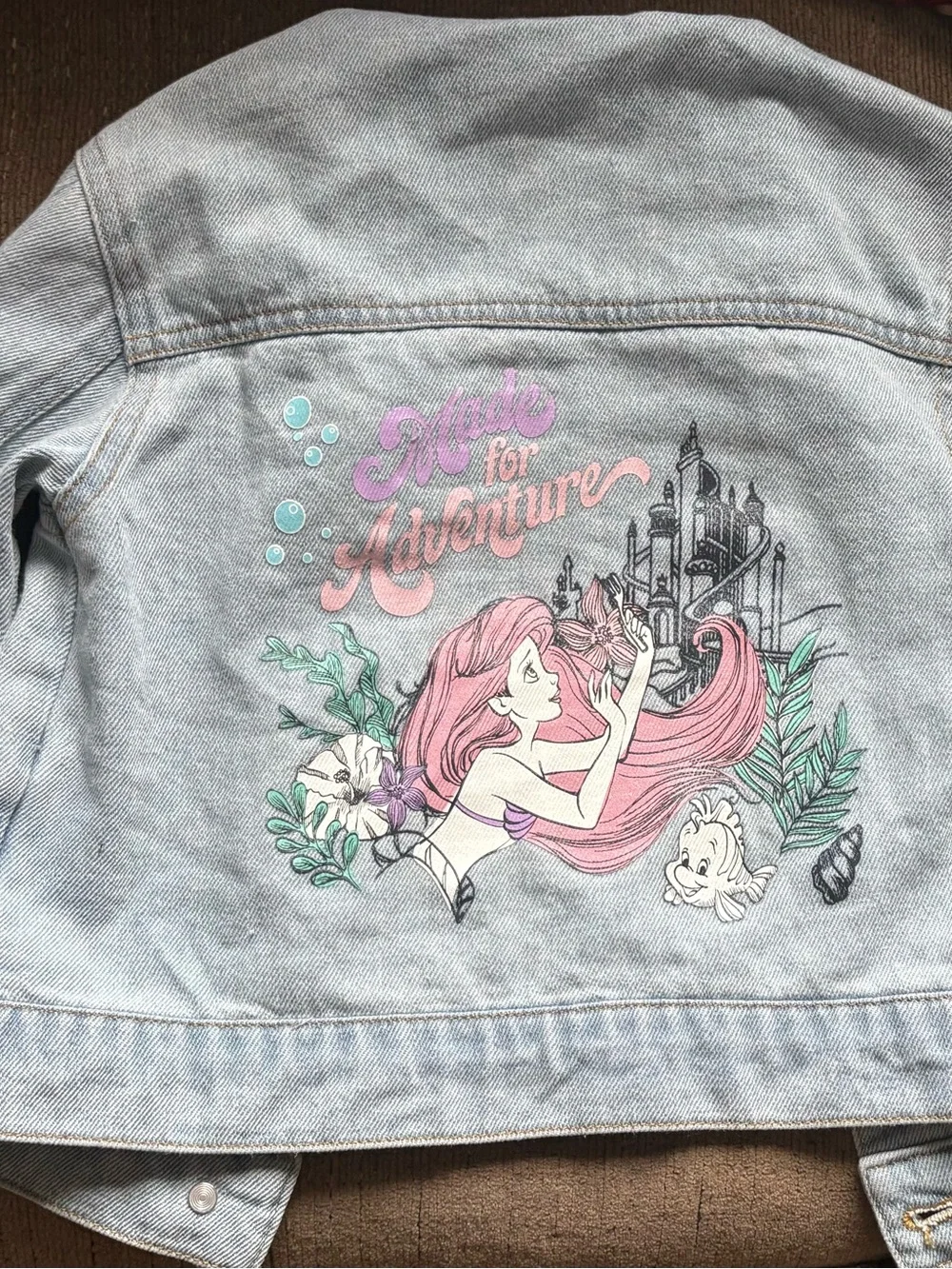 Disney princess girls size 3 year little mermaid Ariel graphics jean jacket
